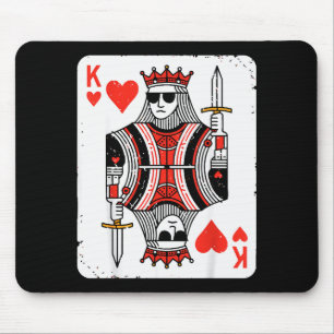 Cool King Of Hearts Valentines Day Playing Card Po Mouse Pad