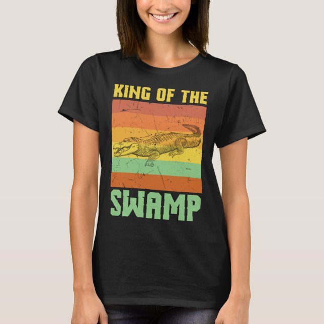Cool King Of The Swamps Crocodile Swamp T-Shirt (Front)