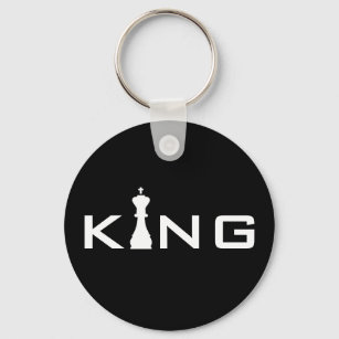 Cool King Typography Chess Player Key Ring