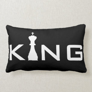 Cool King Typography Chess Player Lumbar Cushion