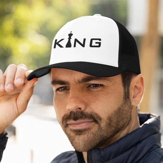 Cool King Typography Chess Player Trucker Hat (Creator Uploaded)