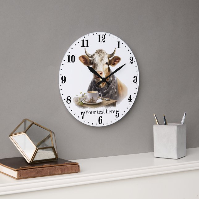 cool kitchen or office coffee cow  large clock (Office)
