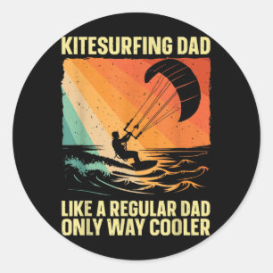 Cool Kitesurfing Art for Dad Men Kiteboarding Kite Classic Round Sticker