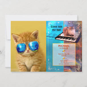 Cool Kitten in sunglasses Invitation