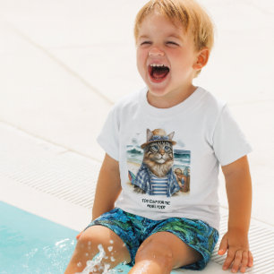Cool Kitty Cat at The Beach  Baby T-Shirt