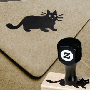 Cool Kitty Cat   Black Cat Rubber Stamp