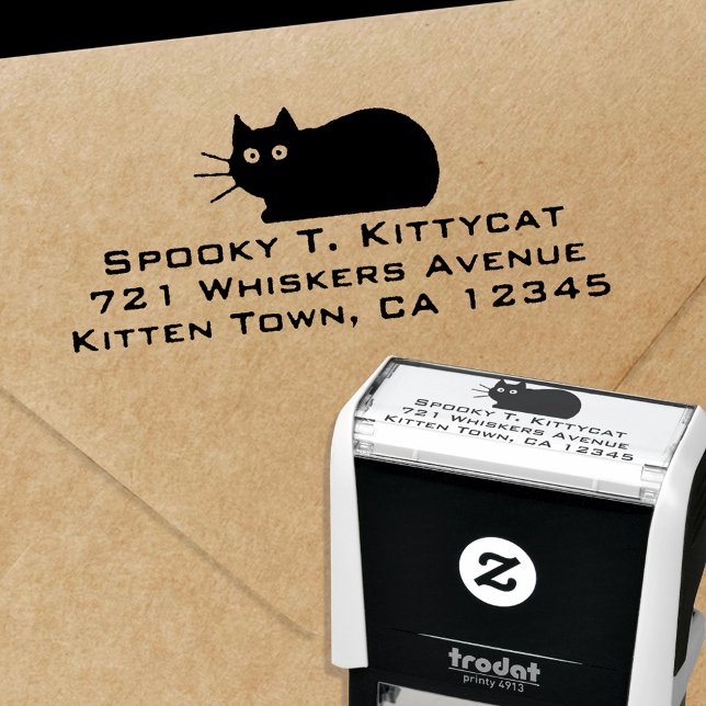 Cool Kitty Cat Return Address Self-Inking Stamp (Creator Uploaded)