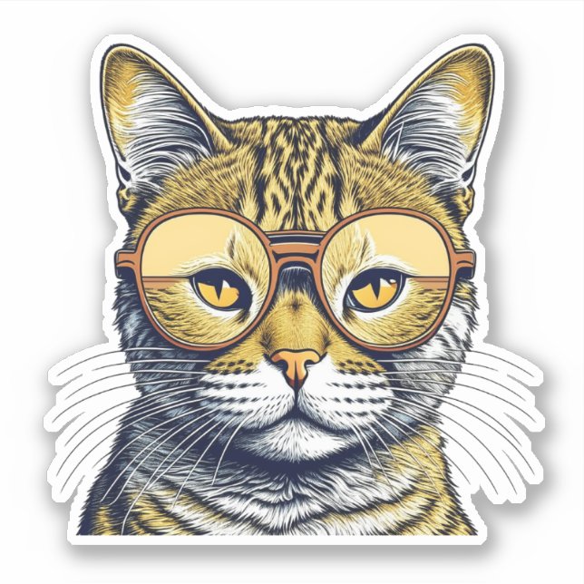 Cool Kitty Cat with Glasses (Front)