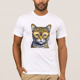 Cool Kitty Cat with Glasses T-Shirt