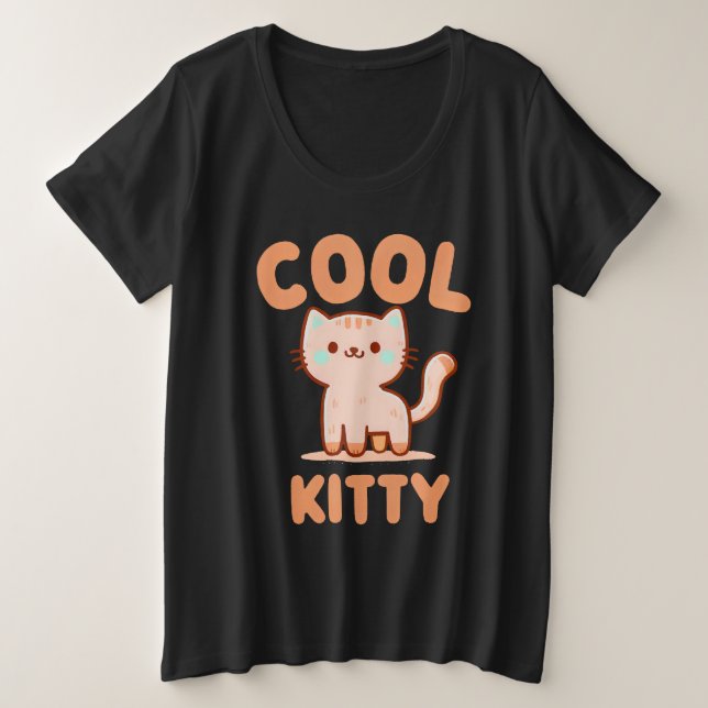Cool Kitty Plus Size T-Shirt (Design Front)