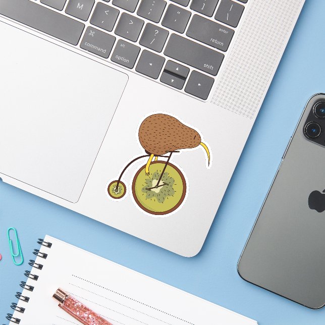 Cool Kiwi Bird on Kiwi Fruit (Laptop w/ iPhone)