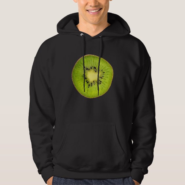 Cool Kiwi Slice Outfit Illustration  Graphic Desig Hoodie (Front)