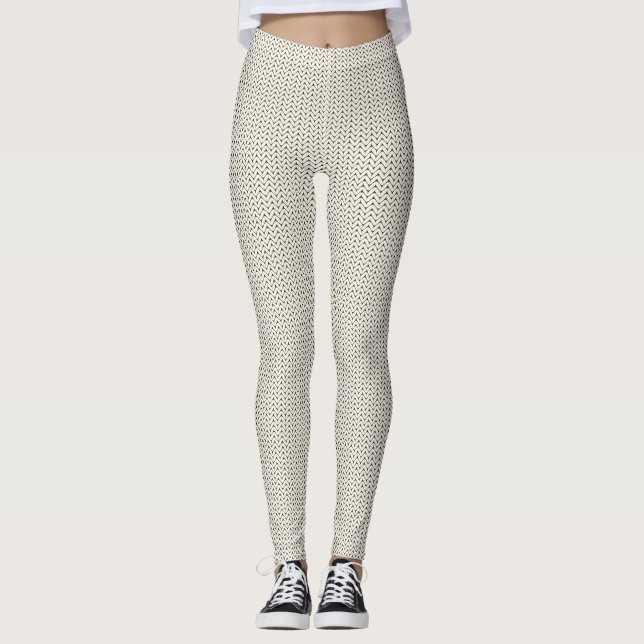 Cool Knitted Effect White Leggings (Front)