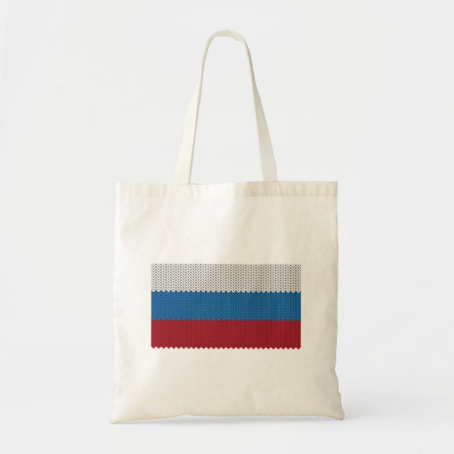 Cool Knitted Russian Flag Tote Bag (Front)
