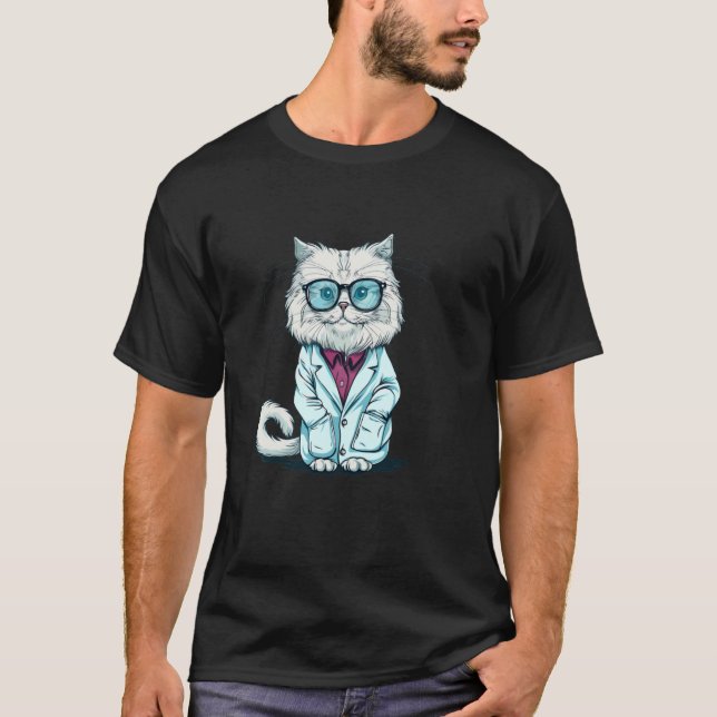 Cool knowledge Cat in Science Costume for bespecta T-Shirt (Front)
