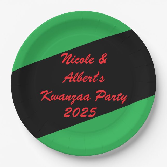 Cool Kwanzaa Dinner Party Paper Plate (Front)