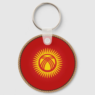 Cool Kyrgyzstan Flag Seal Key Ring