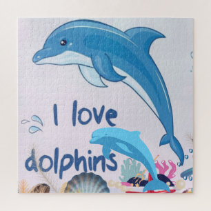 Cool l Love Dolphins Quotes Dolphin Lovers   Jigsaw Puzzle
