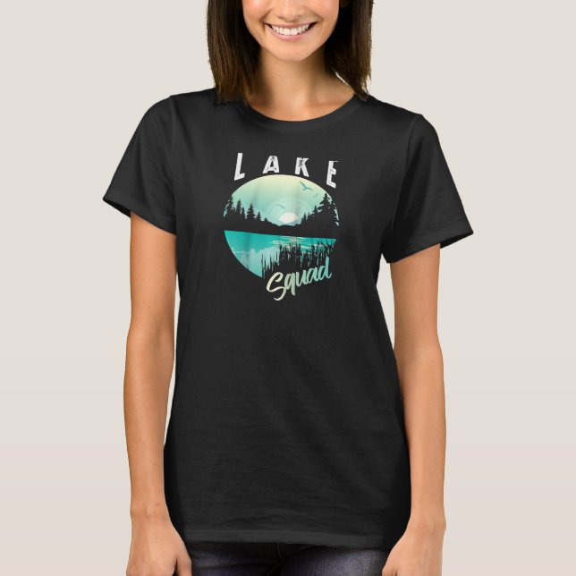 Cool Lake Squad Funny Pond Lagoon Vacation Team Ra T-Shirt (Front)