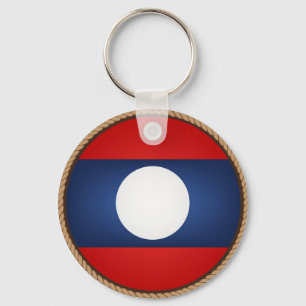 Cool Laos Flag Seal Key Ring