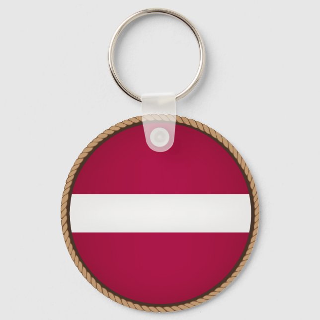 Cool Latvia Flag Seal Key Ring (Front)