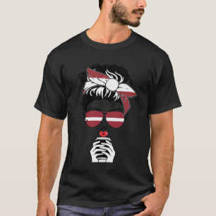 Cool Latvian Coffee Mama Mummy Girl Aunt Latvia Fl T-Shirt