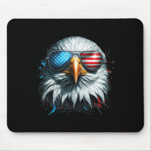 Cool Ld Eagle American Sungles Patriotic Man Funny Mouse Pad