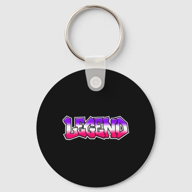 Cool Legend Graffiti Slogan Text Quote Gift Men Key Ring (Front)