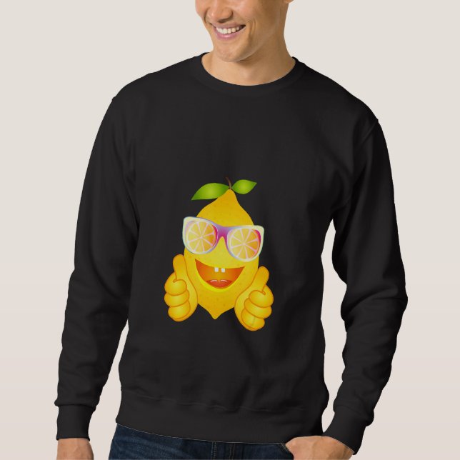 Cool Lemon In Comic Style With Sunglasses Sweatshirt (Front)