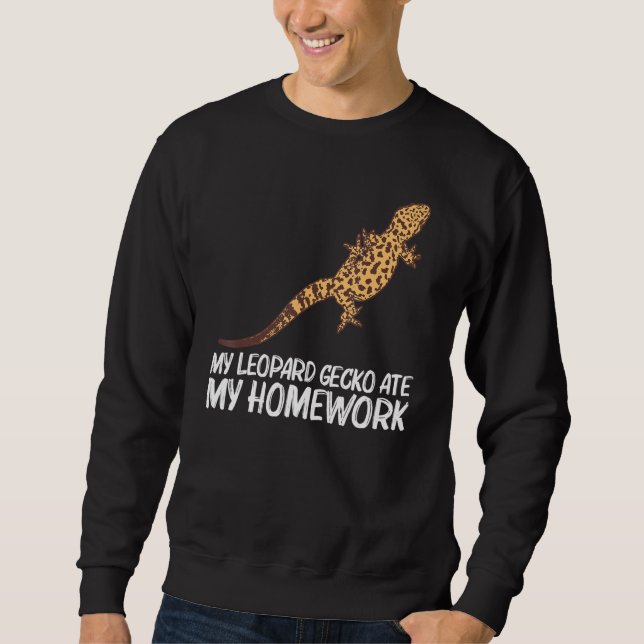 Cool Leopard Gecko For Kids Boys Tiny Dinosaur Liz Sweatshirt (Front)
