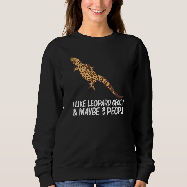 Cool Leopard Gecko For Men Women Tiny Dinosaur Liz Sweatshirt (Front)