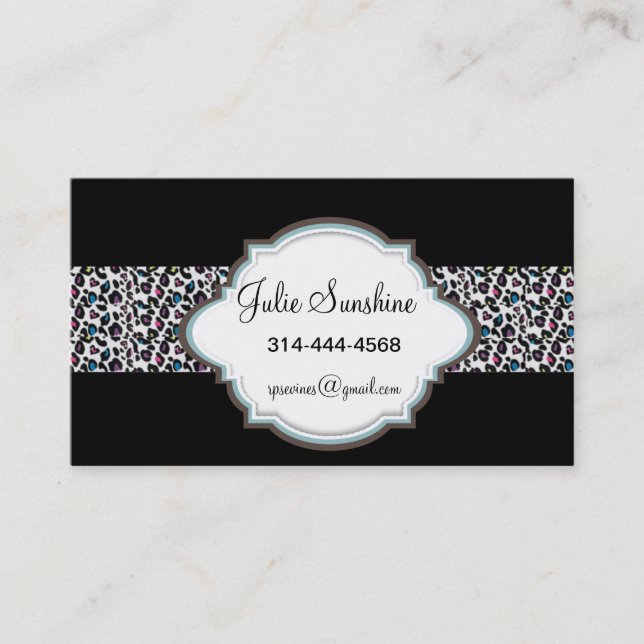 Cool Leopard Print Business Cards (Front)