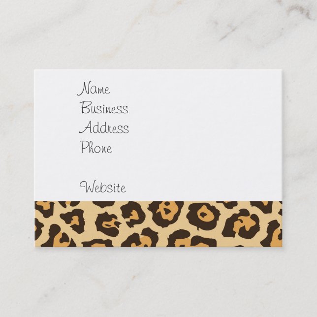 Cool Leopard Print Pattern Gifts for Her Business Card (Front)
