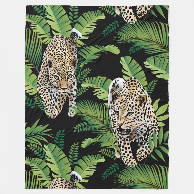 Cool Leopards Pattern fleece blankets (Front)