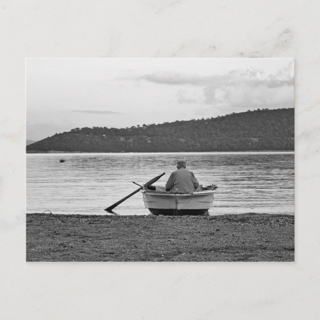 Cool lifestyle cultural photo of Aegean fisherman Postcard (Front)