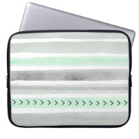 Cool Light Green Grey Watercolor Stripes Pattern