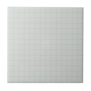 Cool Light Grey & Mint Green Chequered Retro  Tile