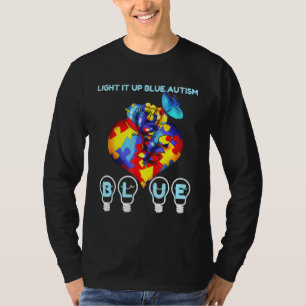 Cool Light It Up Blue Autism I Wear Blue For Aware T-Shirt
