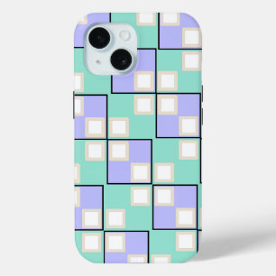 Cool Light Purple Squares  iPhone 15 Case