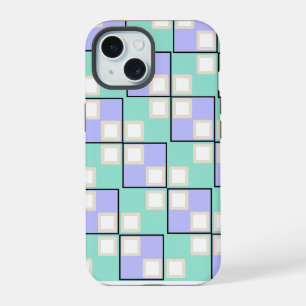 Cool Light Purple Squares iPhone 15 Case