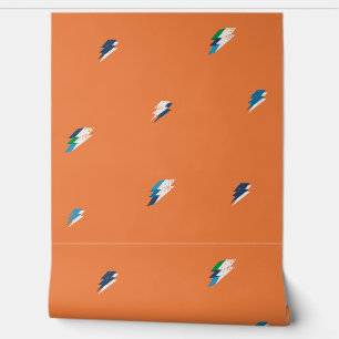 Cool Lightning Bold pattern on Orange Wallpaper