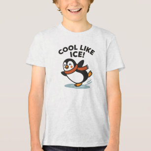 Cool Like Ice Skating Penguin Design Tri-Blend Shirt