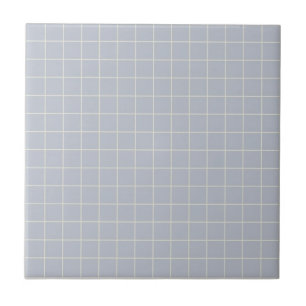 Cool Lilac & White Chequered Pattern Retro Tile