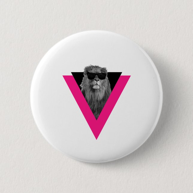 Cool Lion 6 Cm Round Badge (Front)
