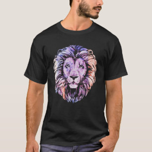 Cool Lion Head Design with Bright Colourful T-Shirt