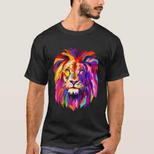 Cool Lion Head Design With Bright Colourful T-Shirt