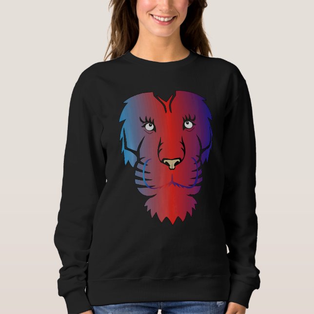 Cool Lion Head Graphic Bright Colourful Sweatshirt (Front)