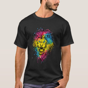 Cool Lion Head with Bright Colourful 5 T-Shirt