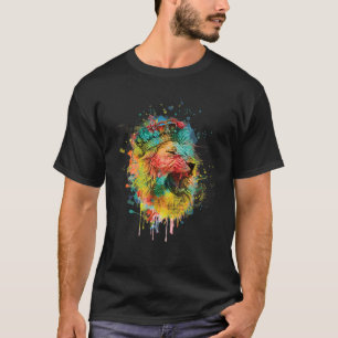 Cool Lion Head with Bright Colourful 6 T-Shirt