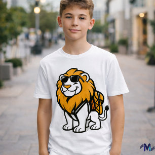 Cool Lion Kids Shirt – Customisable Brave Animal 